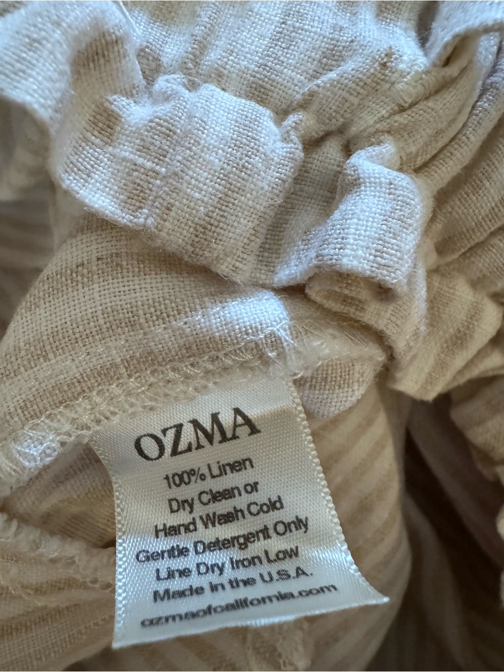 Ozma of California Linen striped wide leg cropped pant - small - Picture 4 of 4